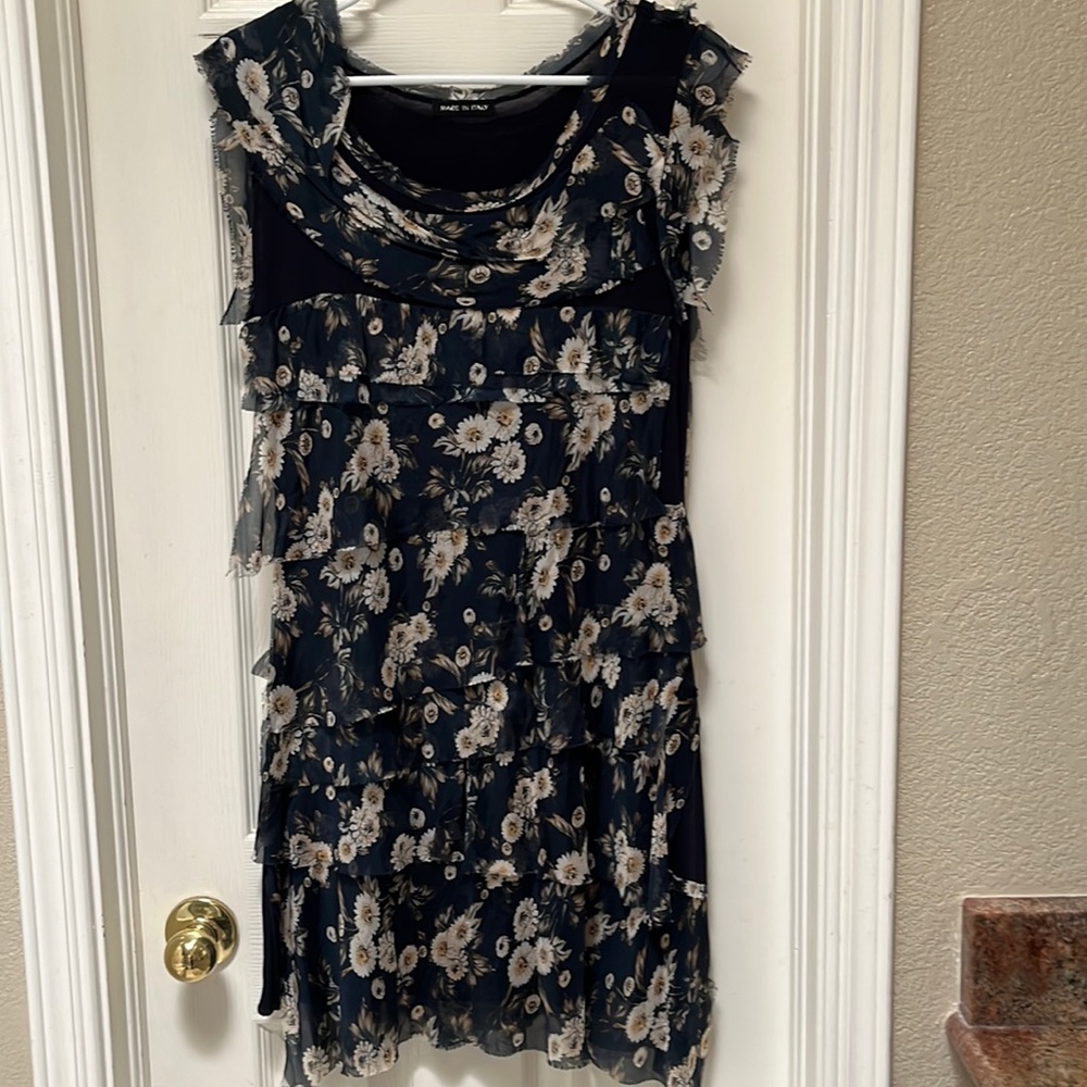 Italian designer, silk multi colored dress. Size S